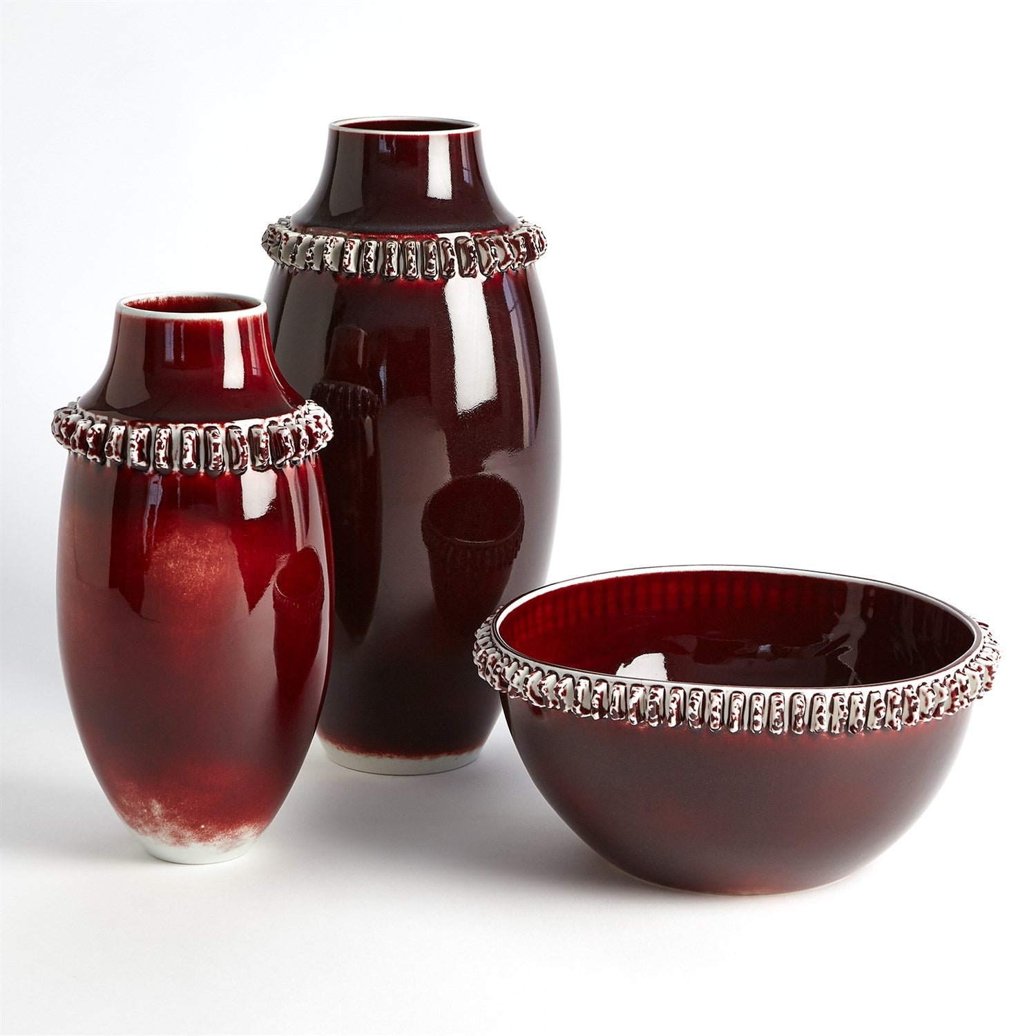 Vase à volant Global Views - Oxblood
