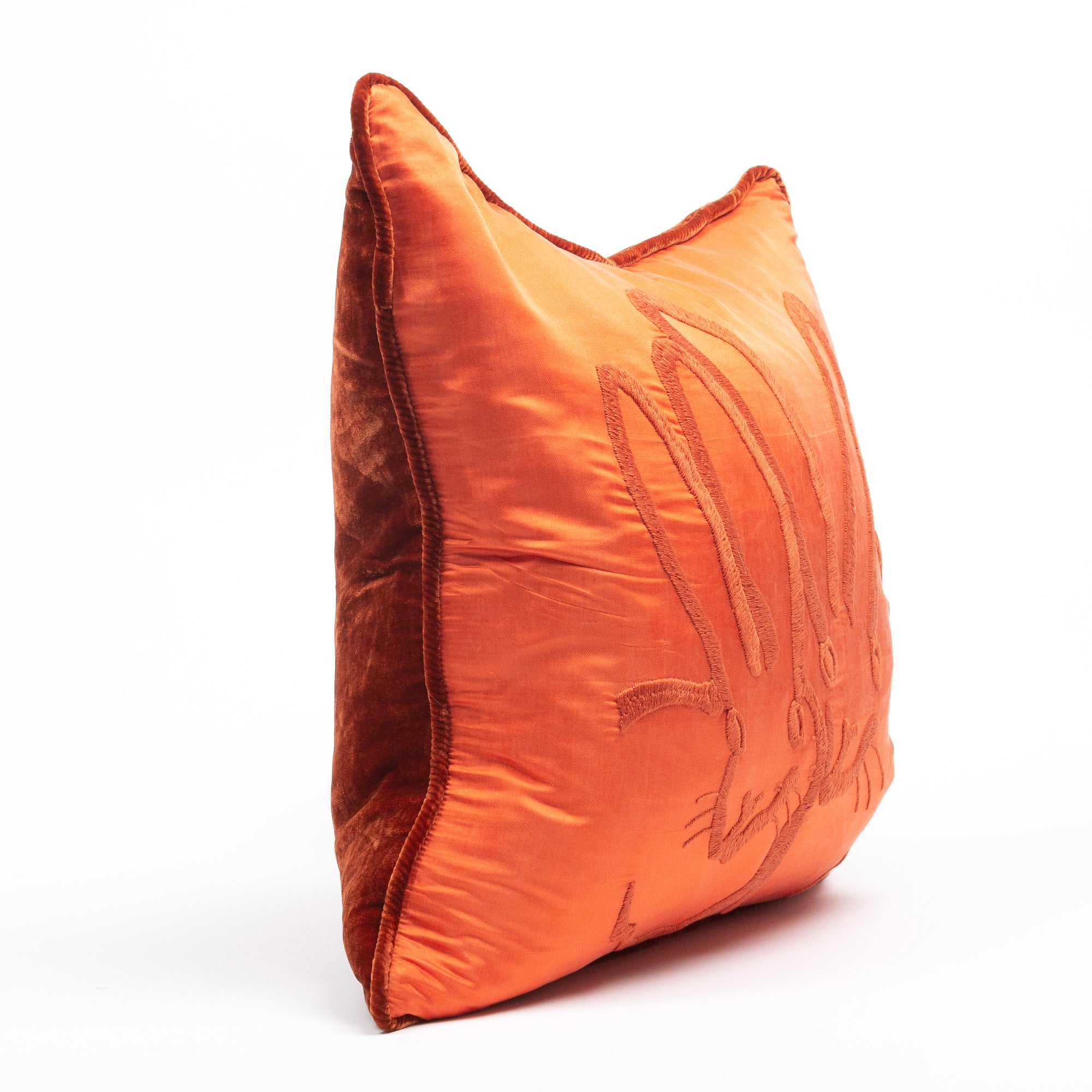 Coussin brodé Hunt Slonem – Soie et velour