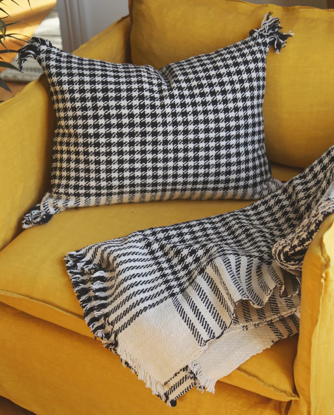 Coussin Pied de poule - Caravane