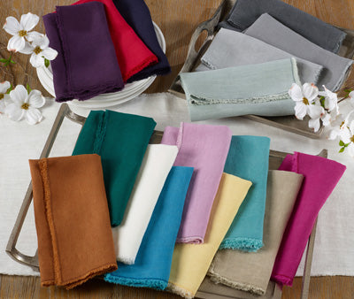 Serviette de table Franges terracotta