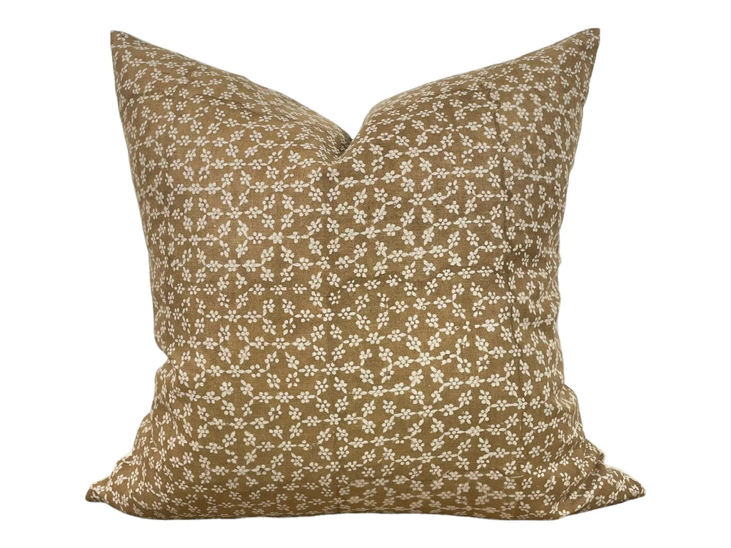 Coussin Auburn Linen + Cloth - Brun, Moutarde doré