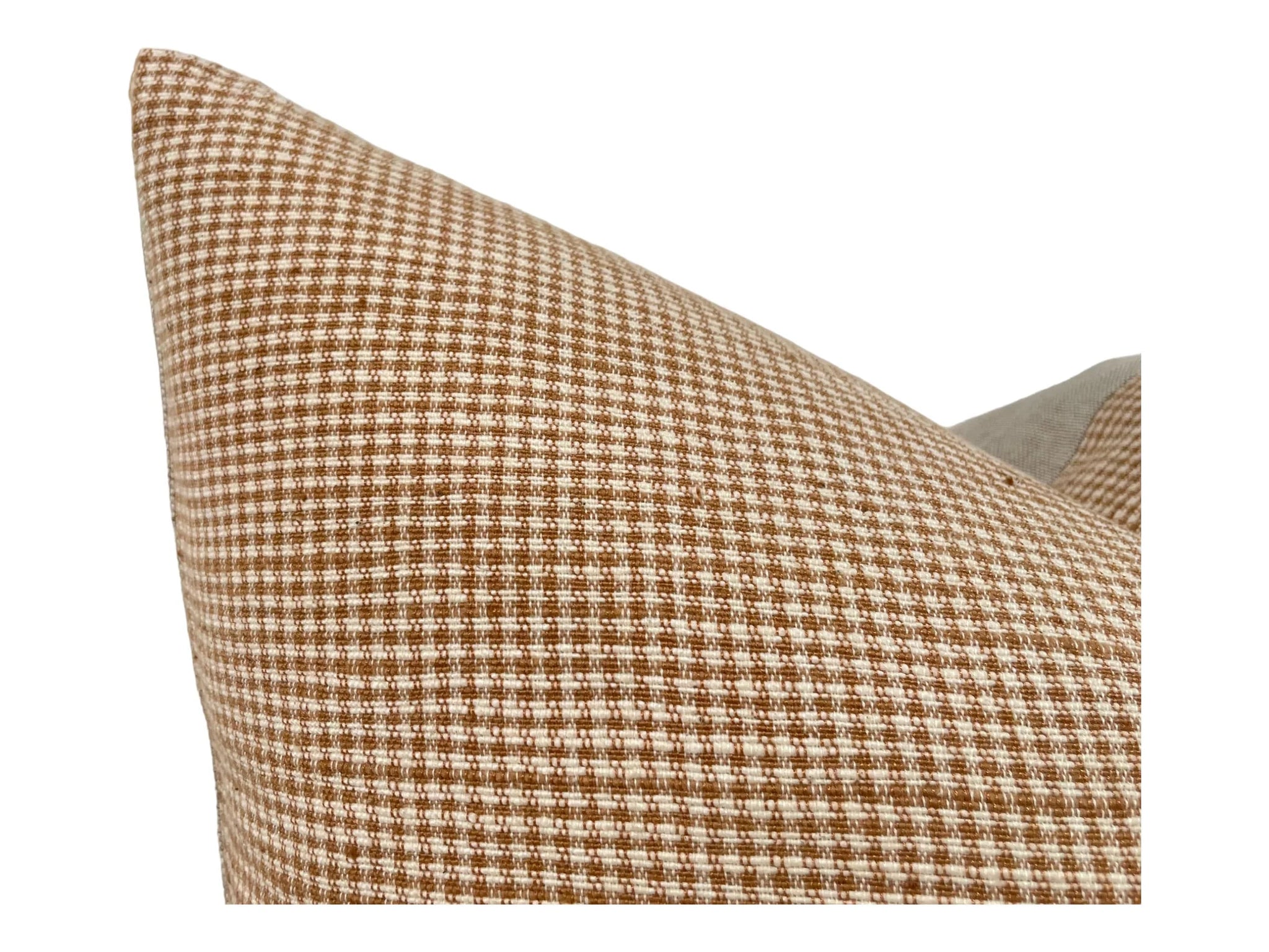 Coussin Arvin Linen + Cloth - Brun rouille et Crème
