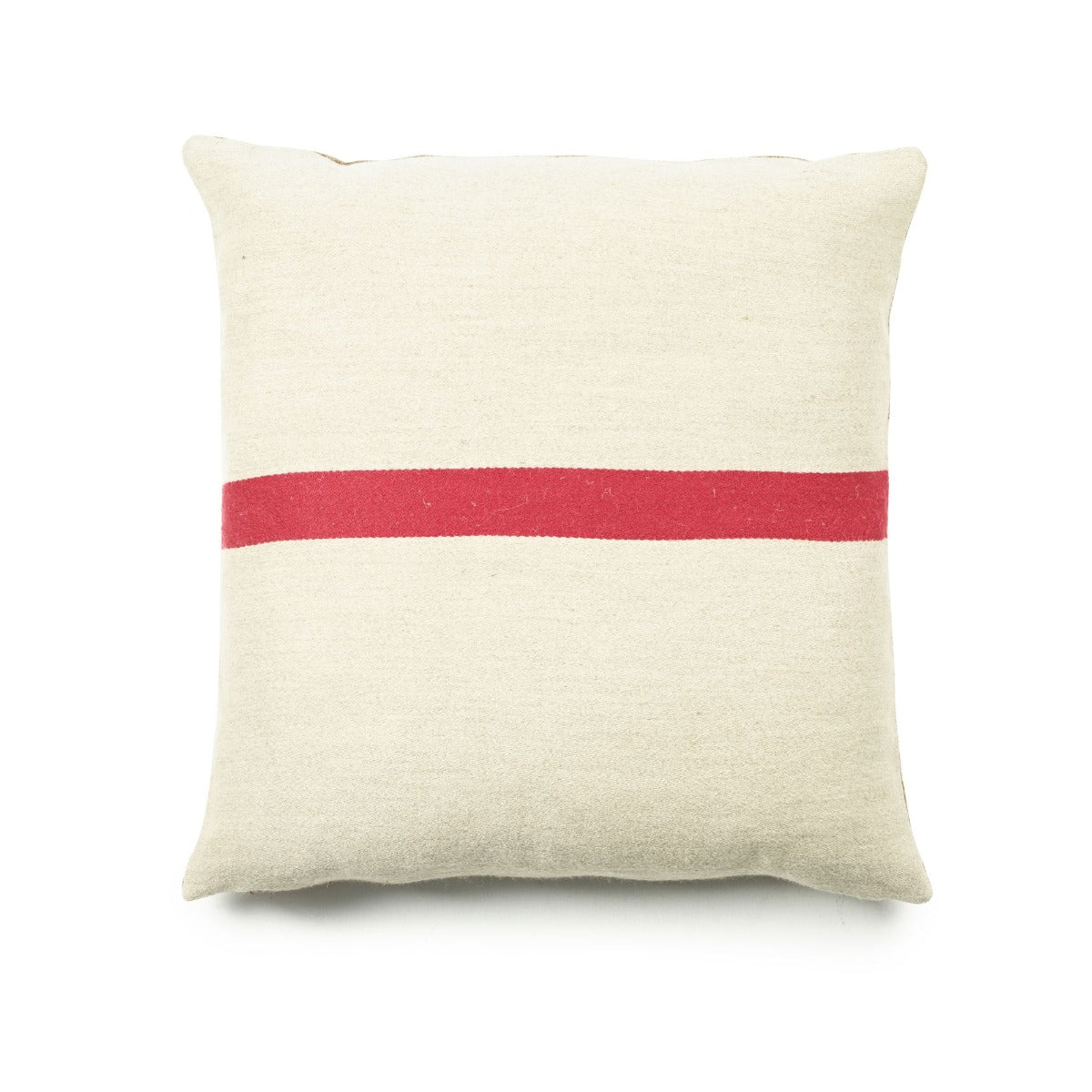 Coussin Libeco - Manitoba rayé rouge