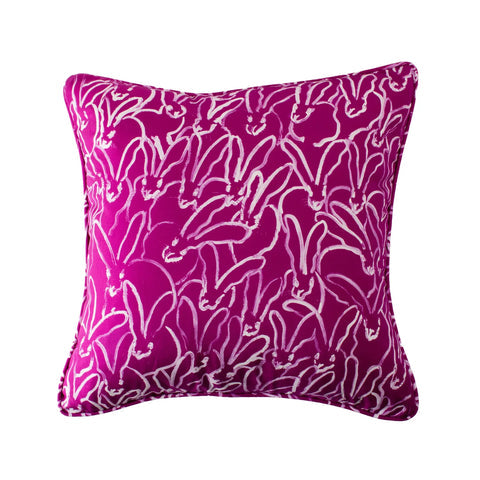 Coussin Blanc Rose et Noir Hunt Slonem – Course de lapin