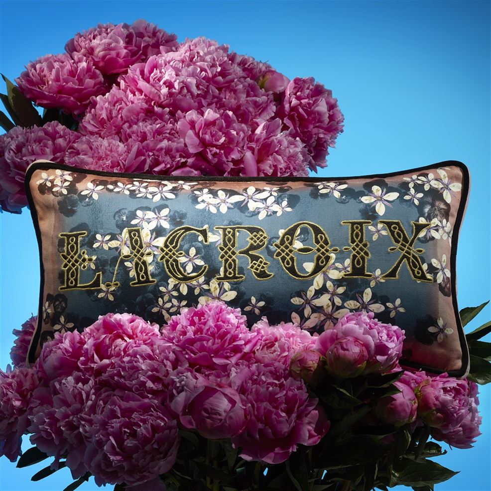 Coussin Christian Lacroix - Cherry! Bleu denim