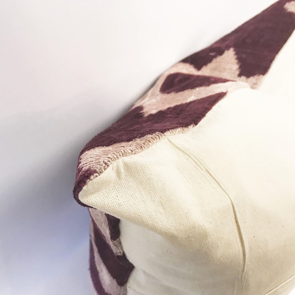 Coussin en velour de soie - Mauve