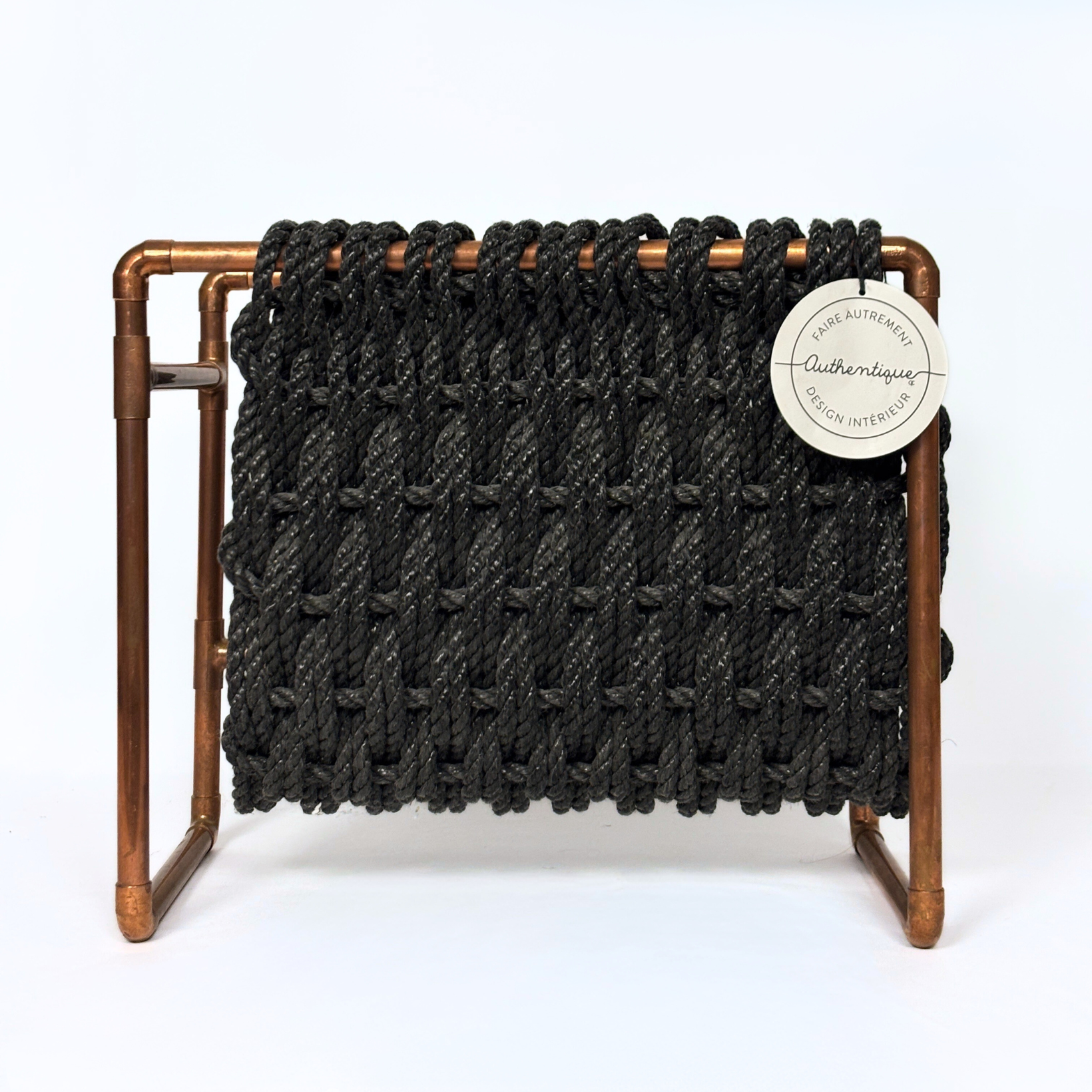 Porte-revue en corde tissé