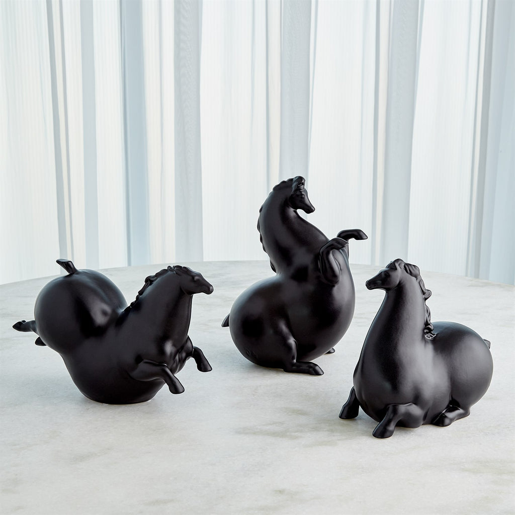 Statues de chevaux Global Views - Noir mat