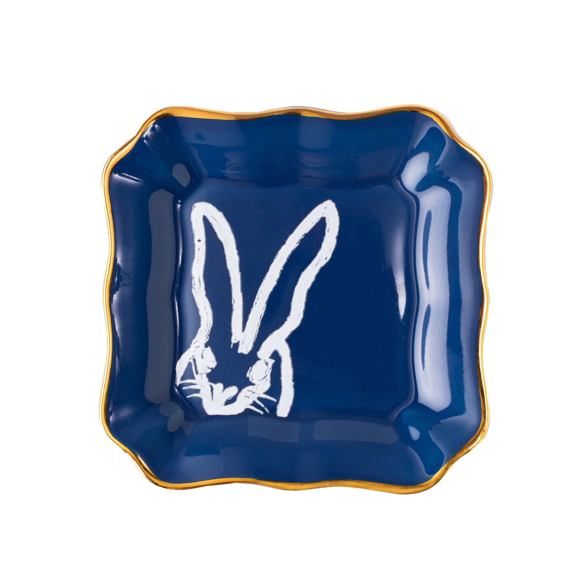 Assiette portrait de lapin Hunt Slonem – Bleu