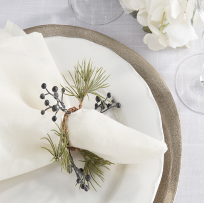 Anneaux de serviette poivres et sapin - Saro Lifestyle