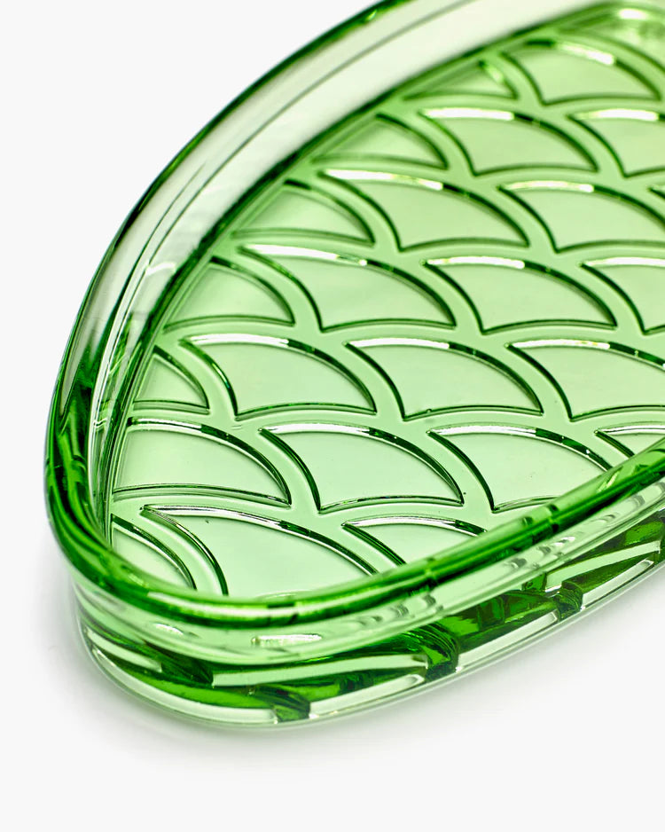 Assiette de service poisson vert