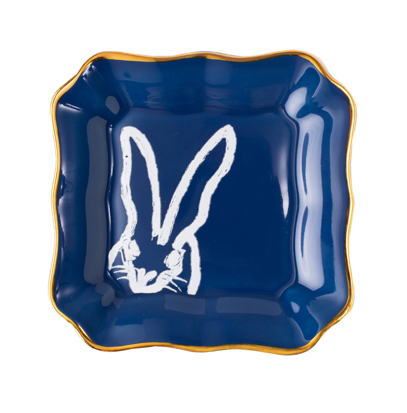 Assiette portrait de lapin Hunt Slonem