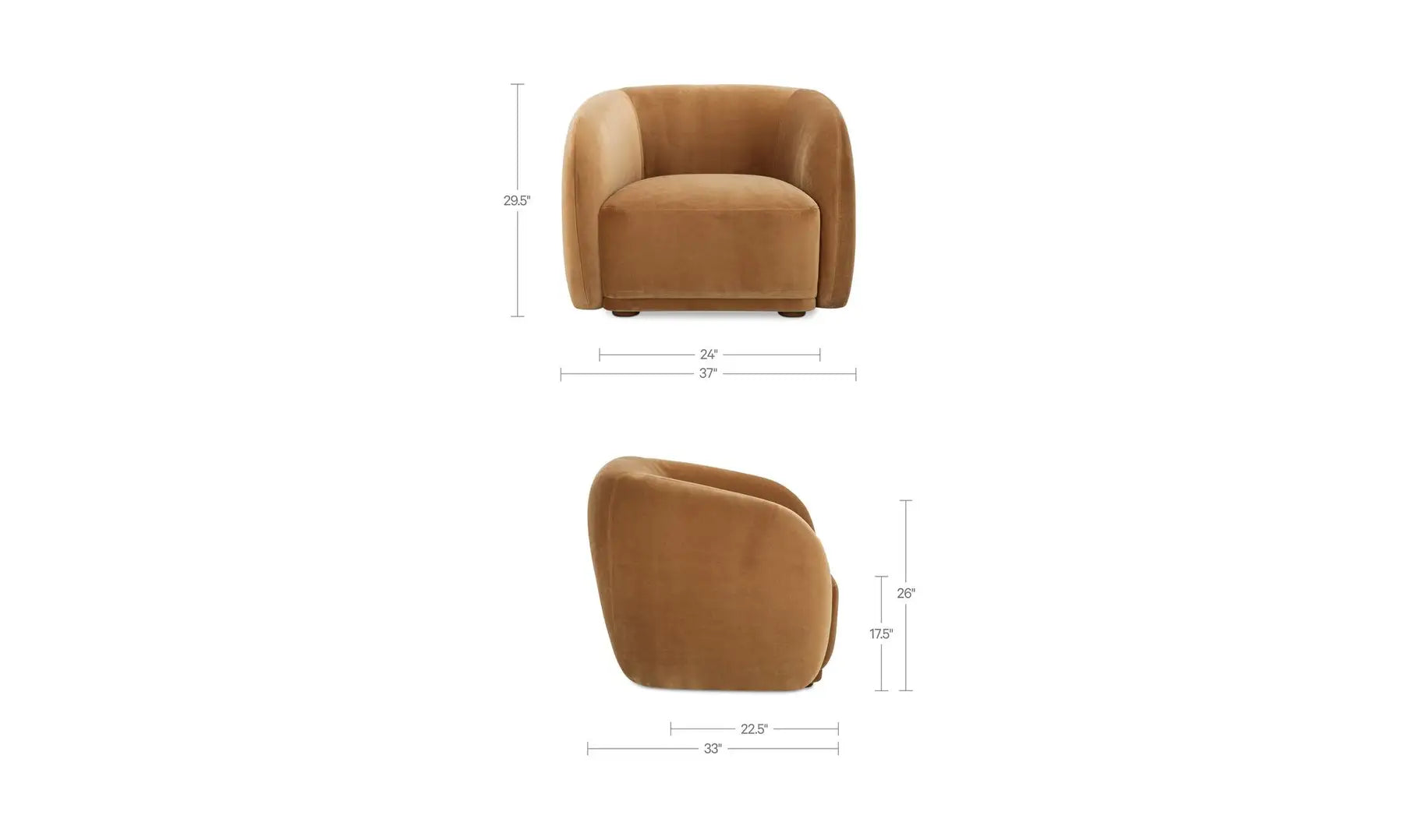 Chaise à accent Faye en mohair beige